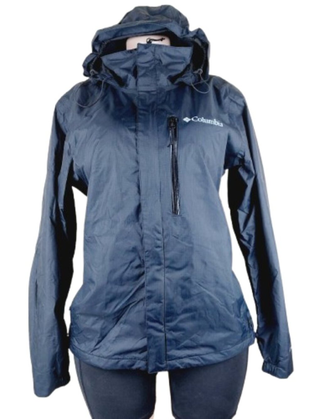 Columbia Women's Black Omni-Tech Hooded Down Waterproof Rain Jacket Size M
